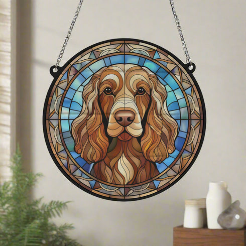 Cocker (Working) Brown Stained Glass Effect Suncatcher